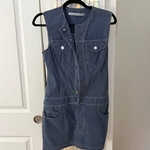 Alexander Wang Slate Blue Sleeveless Denim Mini Dress